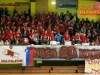 Supporters of ZRK Mlinotest Ajdovscina during handball match between ZRK Mlinotest Ajdovscina and RK Zagorje in 17th Round of Slovenian Women Handball League 2015/16 on April 6, 2016 in Sports hall Police Ajdovscina, Ajdovscina, Slovenia. Photo By Urban Urbanc / Sportida