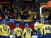 Fans of Celje during ice hockey match between HDD SIJ Acroni Jesenice and HK ECE Celje in Semifinal of Slovenian League 2015/2016, on March 24, 2016 in Podmezaklja, Jesenice, Slovenia. Photo By Matic Klansek Velej / Sportida