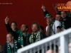 Fans of Olimpija during ice hockey match between HDD SIJ Acroni Jesenice and HDD Telemach Olimpija in Final of Slovenian League 2015/2016, on March 31, 2016 in Podmezaklja, Jesenice, Slovenia. Photo By Matic Klansek Velej / Sportida