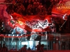 Fans of Jesenice during ice hockey match between HDD SIJ Acroni Jesenice and HDD Telemach Olimpija in Final of Slovenian League 2015/2016, on March 31, 2016 in Podmezaklja, Jesenice, Slovenia. Photo By Matic Klansek Velej / Sportida