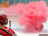 Miha Brus of Jesenice and smoke during ice hockey match between HDD SIJ Acroni Jesenice and HDD Telemach Olimpija in Final of Slovenian League 2015/2016, on April 7, 2016 in Podmezaklja, Jesenice, Slovenia. Photo By Matic Klansek Velej / Sportida