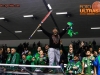 Fans of Olimpija celebrate during ice hockey match between HDD Telemach Olimpija and HDD SIJ Acroni Jesenice in Final of Slovenian League 2015/2016, on April 11, 2016 in Hala Tivoli, Ljubljana, Slovenia. Photo By Matic Klansek Velej / Sportida