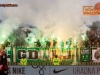 Green Dragons, supporters of Olimpija during football match between NK Rudar and NK Olimpija Ljubljana in Round #35 of Prva liga Telekom Slovenije 2015/16, on May 14, 2016, in Stadium Ob jezeru, Velenje, Slovenia. NK Olimpija with this victory became Slovenian National Champion 2016. Photo by Vid Ponikvar / Sportida