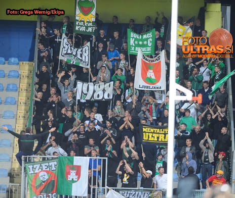 Soccer/Football, Domzale, First division (NK Domzale - NK Olimpija), Green dragons, 20-Sep-2014, (Photo by: Grega Wernig / Ekipa)
