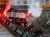 Fans of NK Olimpija Ljubljana, Green dragons during football match between NK Domzale and NK Olimpija Ljubljana in 12th Round of Prva liga Telekom Slovenije 2015/16, on September 26, 2015 in Sports park Domzale, Slovenia. Photo by Urban Urbanc / Sportida