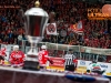 During ice hockey match between HDD SIJ Acroni Jesenice and HDD Telemach Olimpija in 4th leg of Finals of Slovenian National Championship 2014/2015, on April 15, 2015 in Podmezakla, Jesenice, Slovenia. Photo by Grega Valancic / Sportida