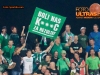 Green Dragons, fans of Olimpija during football match between FC Luka Koper and NK Olimpija Ljubljana in Round 2 of Prva liga Telekom Slovenije 2014/15, on August 27, 2014 in Stadium Bonifika, Koper, Slovenia. Photo by Vid Ponikvar / Sportida.com