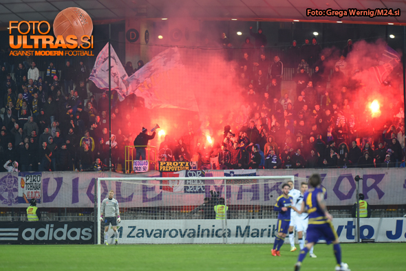 Soccer/Football, Maribor, First division (NK Maribor - NK Celje), Viole fans, 27-Feb-2016, (Photo by: Grega Wernig / M24.si)