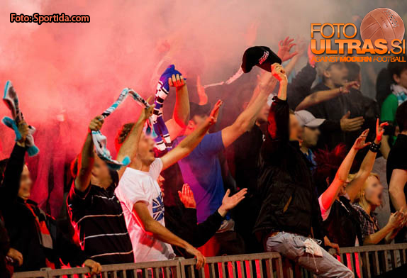 Fans of Gorica during football match between NK Maribor and ND Gorica in Final of Slovenian Cup 2014 on May 21, 2014 in Stadium Bonifika, Koper, Slovenia. Photo by Vid Ponikvar / Sportida
