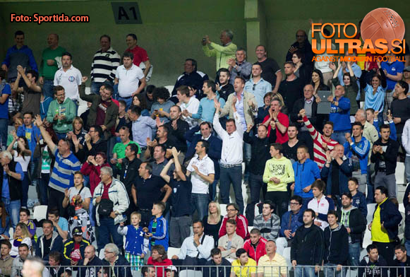 Fans of Gorica after 2nd goal during football match between NK Maribor and ND Gorica in Final of Slovenian Cup 2014 on May 21, 2014 in Stadium Bonifika, Koper, Slovenia. Photo by Vid Ponikvar / Sportida